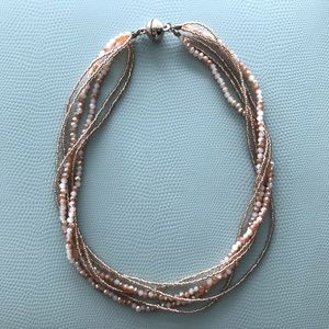 Multi-strand bead necklace